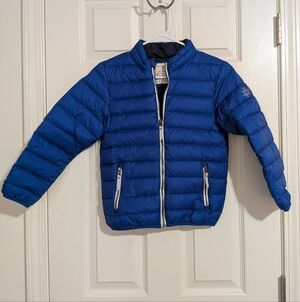 Hannah Andersson 130cm US 8 Down Puffer Coat Blue Down And Feathers